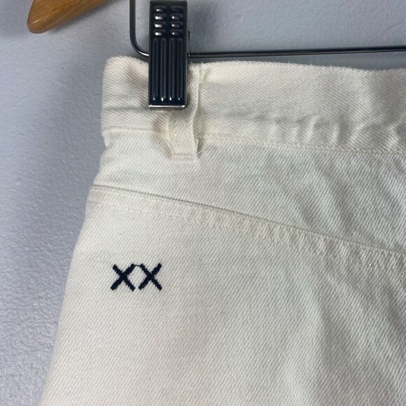 Sandy Liang Tams High Waisted Frayed Denim Mini Skirt - Picture 8 of 10